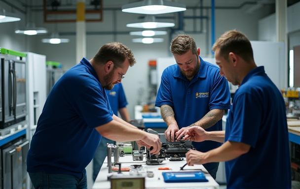 Équipe de Répar’Electro au travail